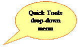 Oval Callout: Quick Tools drop-down menu